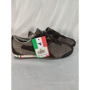 Diadora Women Low Top Brown Tweed Casual Shoes Size 7.5 style 0w8005a